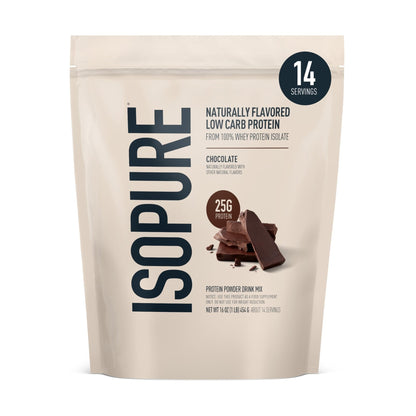 Isopure Low Carb 100% Pure Whey Isolate Protein Powder, Lactose Free, Gluten Free, With Vitamins, Dark Chocolate, 25g Protein Per Serving, 1 Lb, - Maple Wellness Supplements
