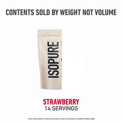 Isopure Low Carb 100% Pure Whey Isolate Protein Powder, Lactose Free, Gluten Free, With Vitamins, Strawberry, 25g Protein Per Serving, 1 Lb, 14 Servings (Packaging May Vary) - Maple Wellness Supplements