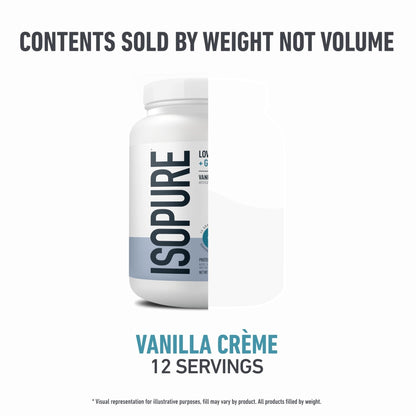 Isopure Protein + Gut Health & Immune Support Powder, Vanilla Crème, 25g Whey Protein with Prebiotics & Vitamins, 12 Servings (Pack of 1) - Maple Wellness Supplements