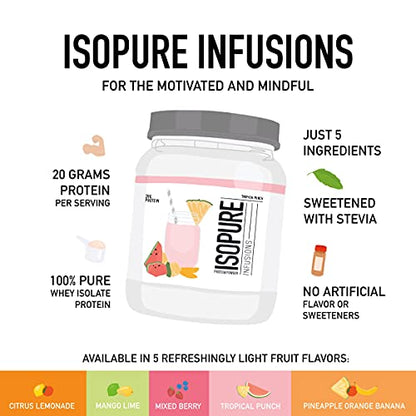 Isopure Protein Powder, Clear Whey Isolate Protein, Post Workout Recovery Drink Mix - Maple Wellness Supplements