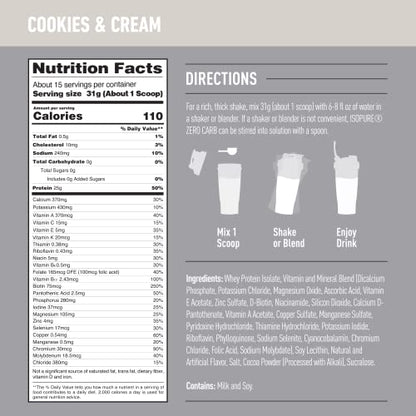 Isopure Protein Powder, Zero Carb Whey Isolate, Gluten Free, Lactose Free, 25g Protein - Maple Wellness Supplements