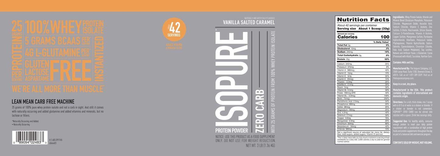 Isopure Protein Powder, Zero Carb Whey Isolate with Vitamin C & Zinc for Immune Support - Maple Wellness Supplements