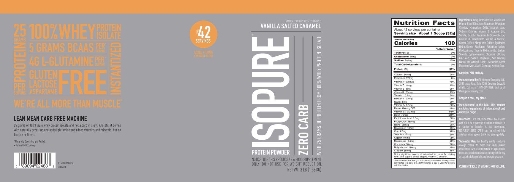 Isopure Protein Powder, Zero Carb Whey Isolate with Vitamin C & Zinc for Immune Support - Maple Wellness Supplements