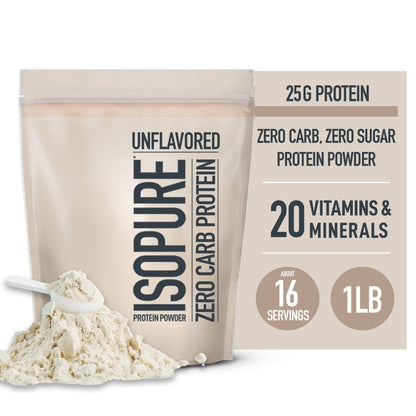 Isopure Unflavored Protein, Whey Isolate, 25g Protein, Zero Carb & Keto Friendly - Maple Wellness Supplements