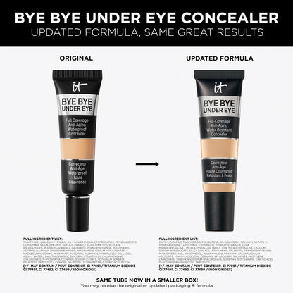 IT Cosmetics Bye Bye Under Eye Concealer (Light Nude) - Water-Resistant, Full Coverage Brightening Concealer For Dark Circles, Fine Lines, Redness & Discoloration, Anti-Aging, 24H Wear - 0.4 fl oz - Maple Wellness Supplements