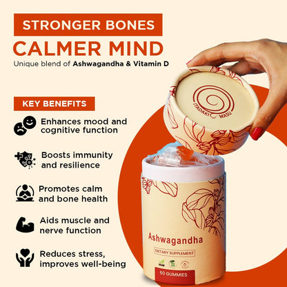 ITADAKIMASU Ashwagandha & Vitamin D Gummies for Stress, Mood & Sleep – Low Sugar, Organic Root Extract and Non-GMO – 60 Count - Maple Wellness Supplements