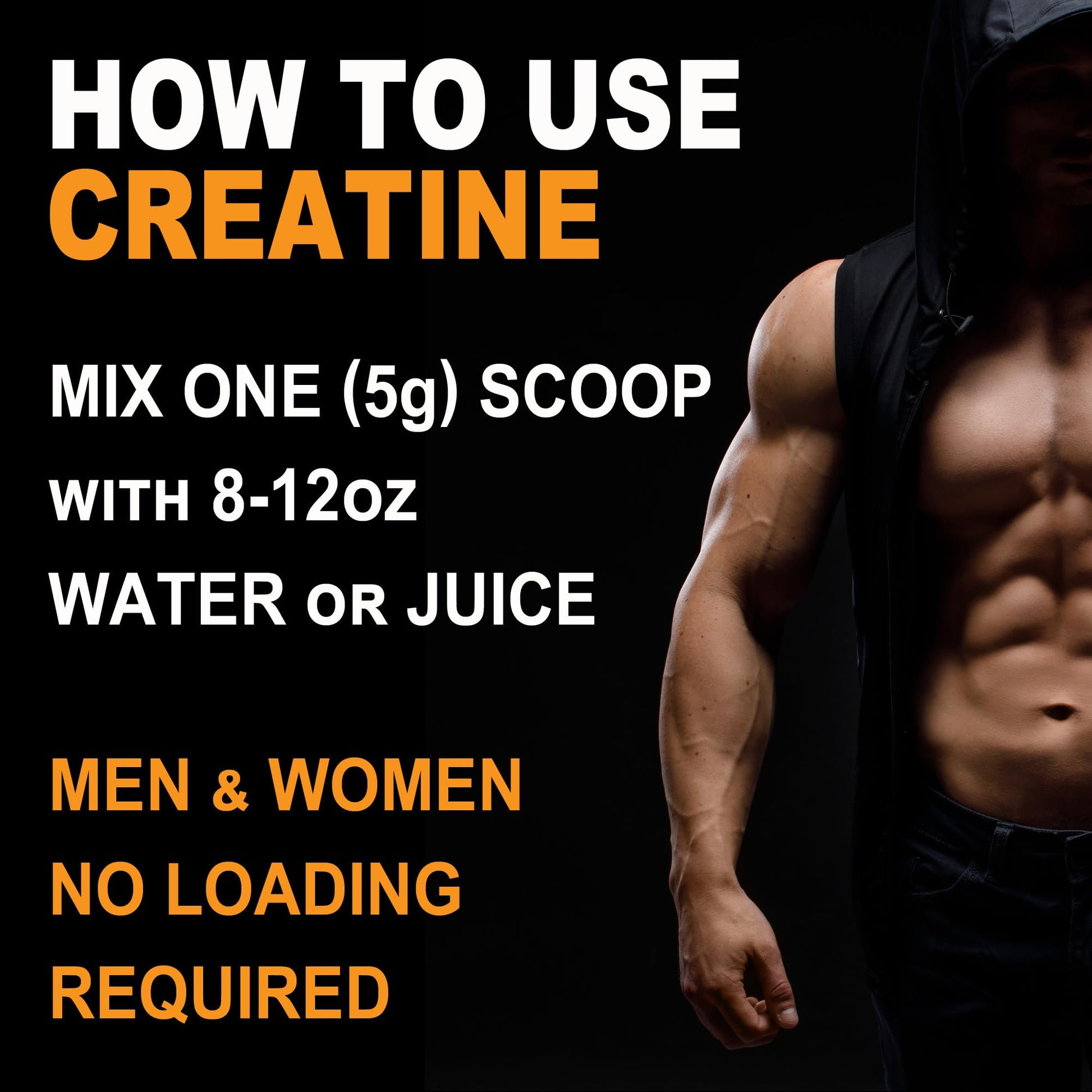 It's Just! - Creatine Monohydrate Powder, Pure Creatine Powder, Made in USA, 3rd Party Lab Tested, 5g Per Serving, Scoop Included, No Fillers, No Added Flavor (Unflavored, 500g / 100 Servings) - Maple Wellness Supplements