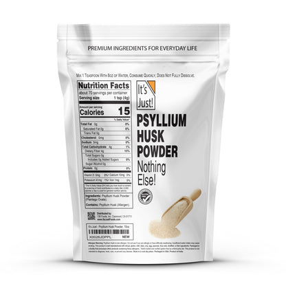 It's Just! - Psyllium Husk Powder, Easy Mixing Dietary Fiber, Cleanse Your Digestive System - Maple Wellness Supplements