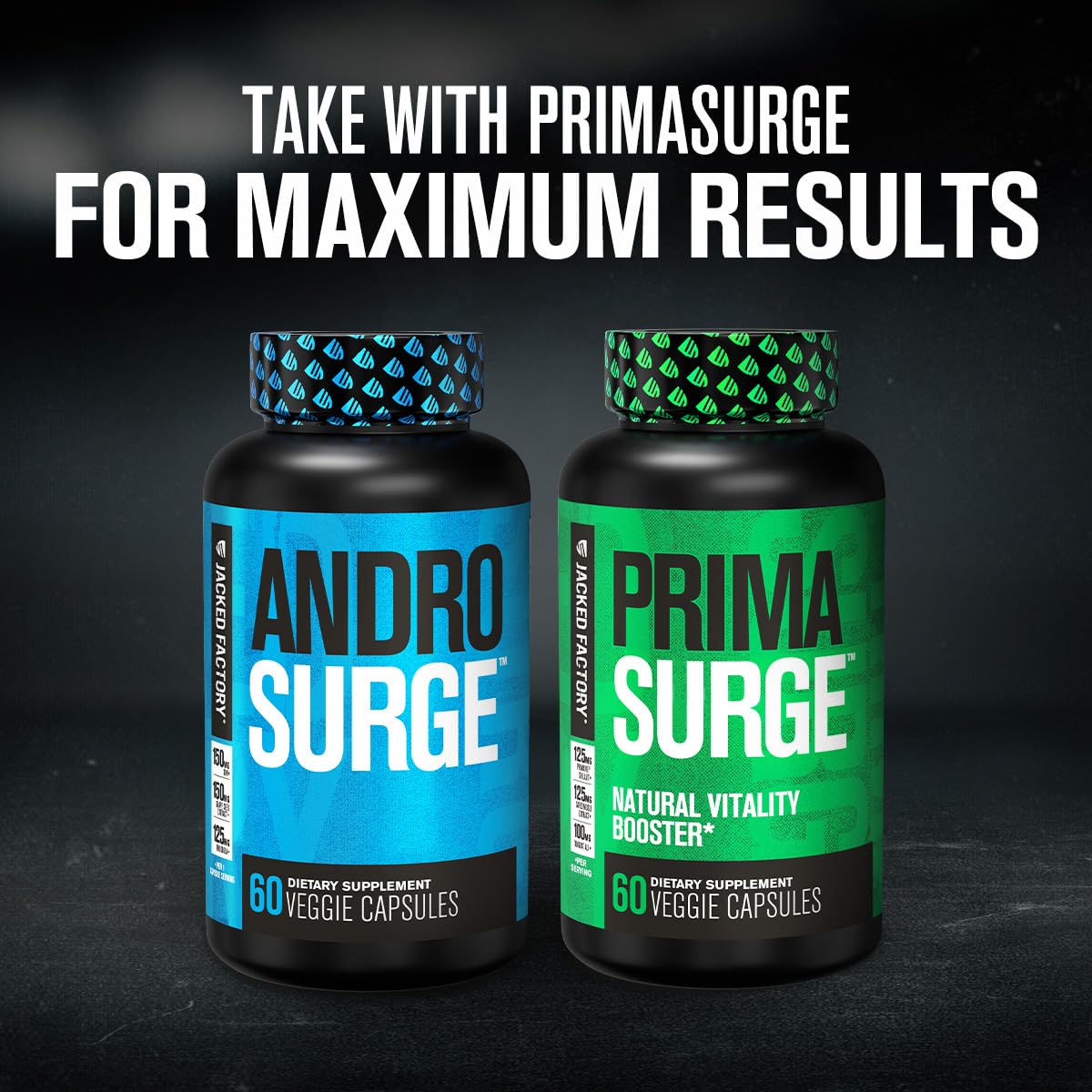 Jacked Factory Androsurge Estrogen Blocker for Men - Natural Testosterone Booster for Men & Estrogen Metabolizer with Tongkat Ali, DIM, Long Jack & More - Maple Wellness Supplements