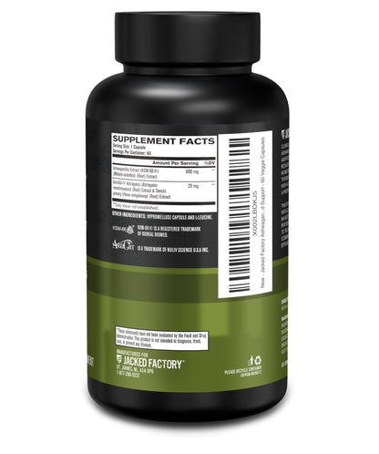 Jacked Factory Ashwagandha Root Extract (KSM-66 Ashwagandha) w/ 5% Withanolides - Supplement for Natural Stress Relief, Cognitive Function, Vitality, and Mood Support - 60 Veggie Capsules - Maple Wellness Supplements