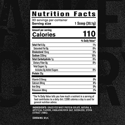 Jacked Factory Authentic ISO Grass Fed Whey Protein Isolate Powder - Low Carb - Maple Wellness Supplements