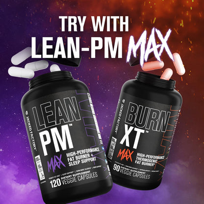 Jacked Factory Burn-XT Max - High-Performance Thermogenic Fat Burner & Appetite Suppressant for Weight Loss w/PurCaf Organic Caffeine, MitoBurn, Green Tea - Maple Wellness Supplements
