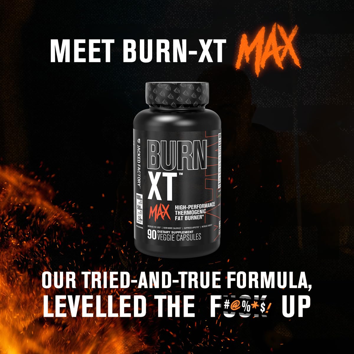 Jacked Factory Burn-XT Max - High-Performance Thermogenic Fat Burner & Appetite Suppressant for Weight Loss w/PurCaf Organic Caffeine, MitoBurn, Green Tea - Maple Wellness Supplements