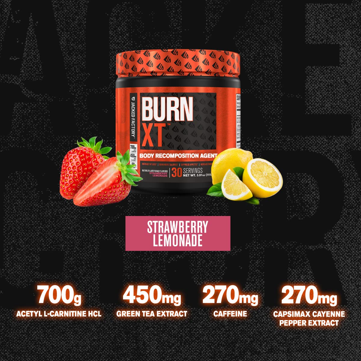 Jacked Factory Burn-XT Powder for Men & Women - Improve Focus & Increase Energy - Maple Wellness Supplements