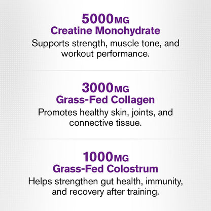 Jacked Factory Creatine for Women - Creatine Monohydrate with Collagen + Colostrum to Support Workout Performance, Lean Muscle Growth, Healthy Hair, Skin, - Maple Wellness Supplements