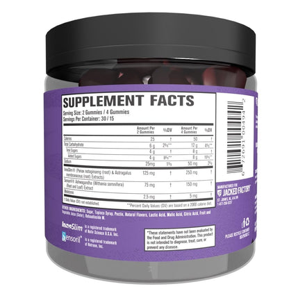 Jacked Factory Lean PM Weight Loss Gummies - Night Time Fat Burner & Appetite Suppressant Sleep Supplement with Melatonin & Ashwagandha - Maple Wellness Supplements