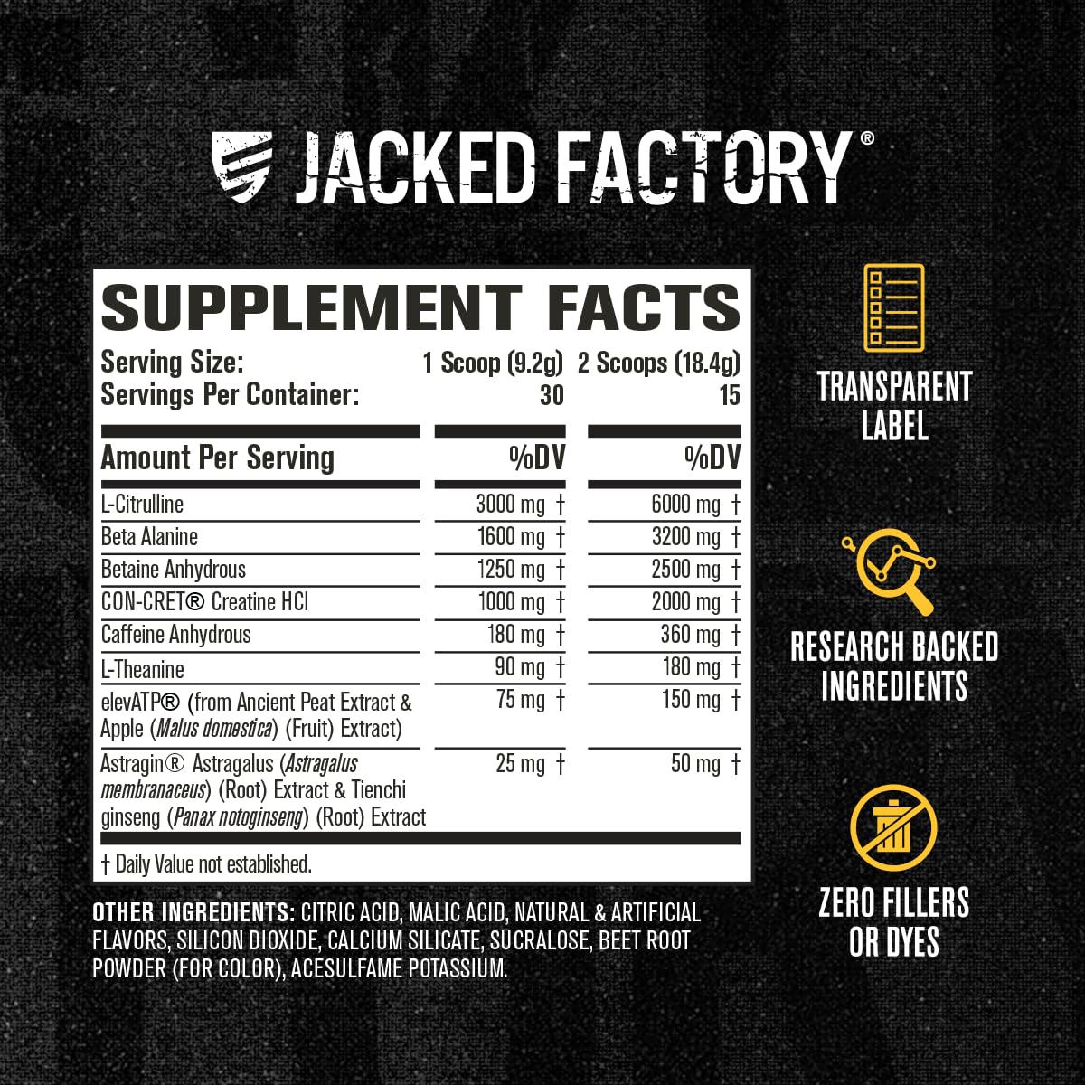 Jacked Factory Nitrosurge Build Pre Workout with Creatine for Muscle Building - Con Cret Creatine Powder & elevATP for Intense Energy, Powerful Pump - Maple Wellness Supplements