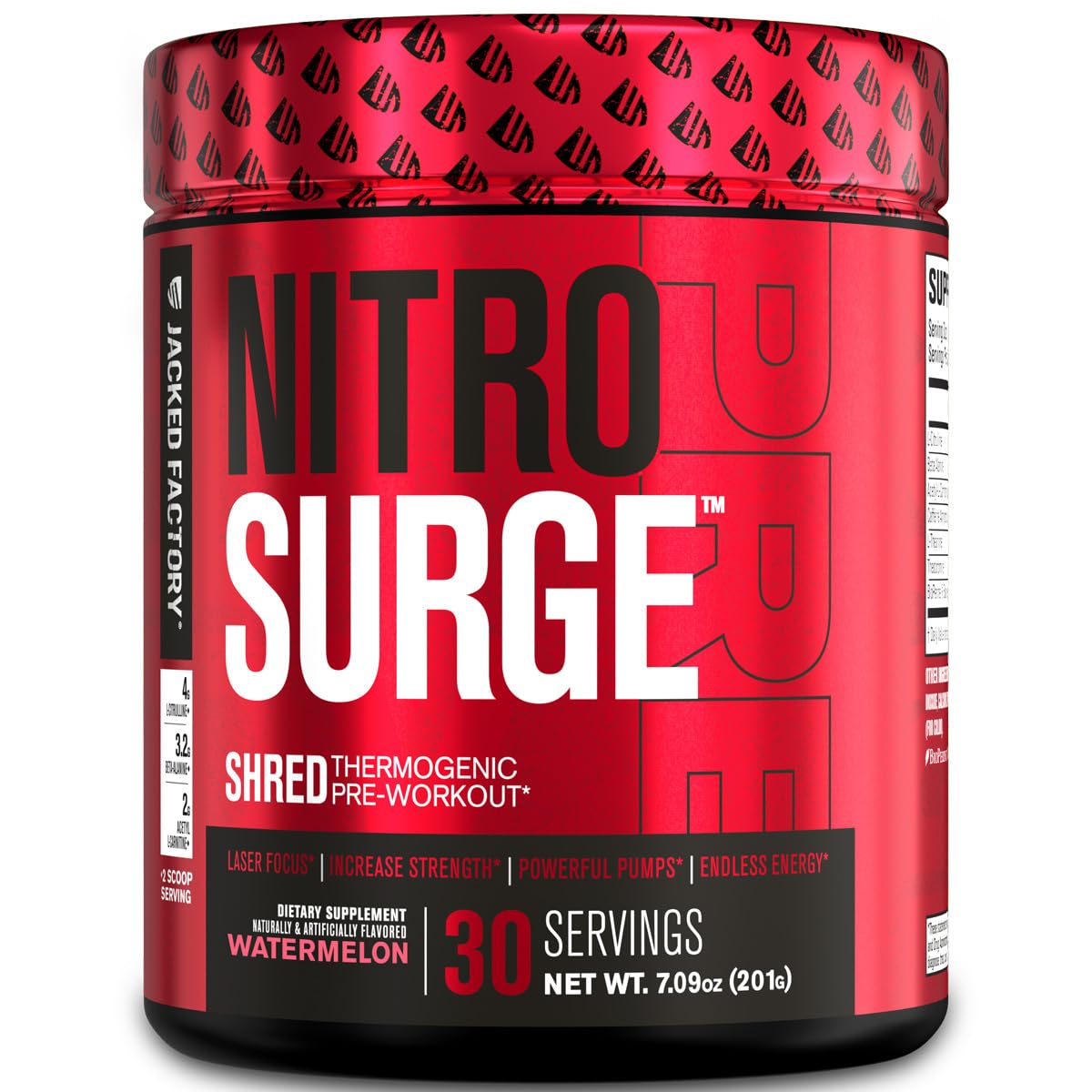 Jacked Factory NITROSURGE Shred Pre Workout Supplement - Energy Booster, Instant - Maple Wellness Supplements