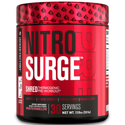 Jacked Factory NITROSURGE Shred Pre Workout Supplement - Energy Booster, Instant - Maple Wellness Supplements