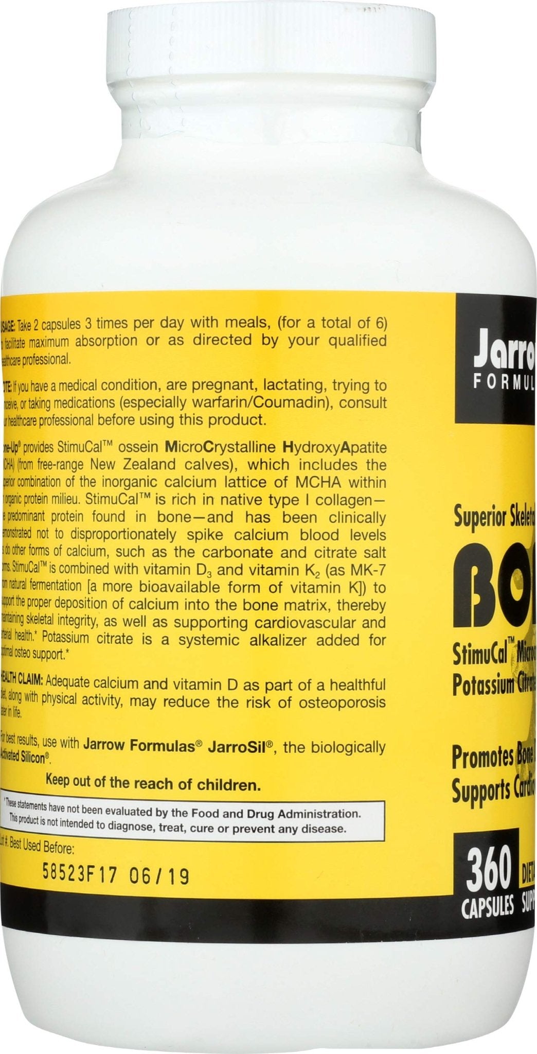 Jarrow Formulas BoneUp for Bone Density - Vitamin D3 and K2, Calcium Support, 360 Capsules, Promotes Skeletal Nutrition, Up to 60 Days Supply - Maple Wellness Supplements