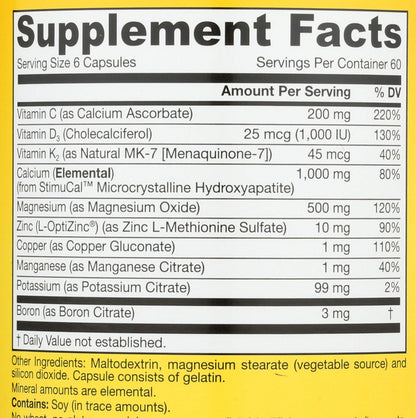 Jarrow Formulas BoneUp for Bone Density - Vitamin D3 and K2, Calcium Support, 360 Capsules, Promotes Skeletal Nutrition, Up to 60 Days Supply - Maple Wellness Supplements