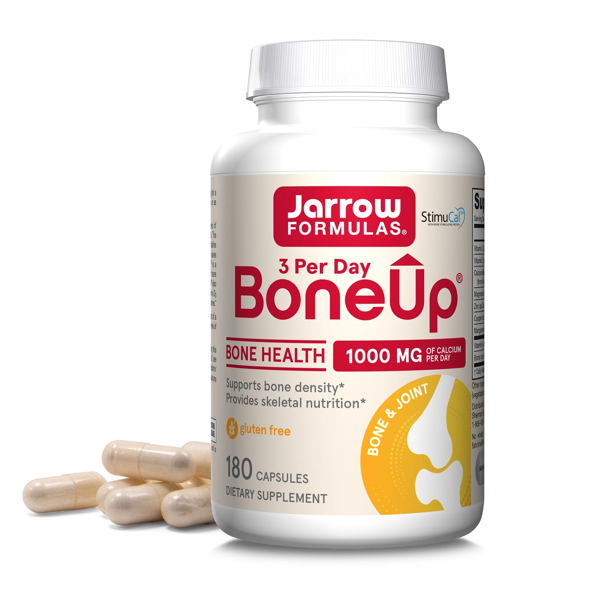Jarrow Formulas BoneUp Three Per Day for Bone Density and Skeletal Nutrition, Includes Vitamin D3, K2 (as MK-7) and Calcium - Maple Wellness Supplements