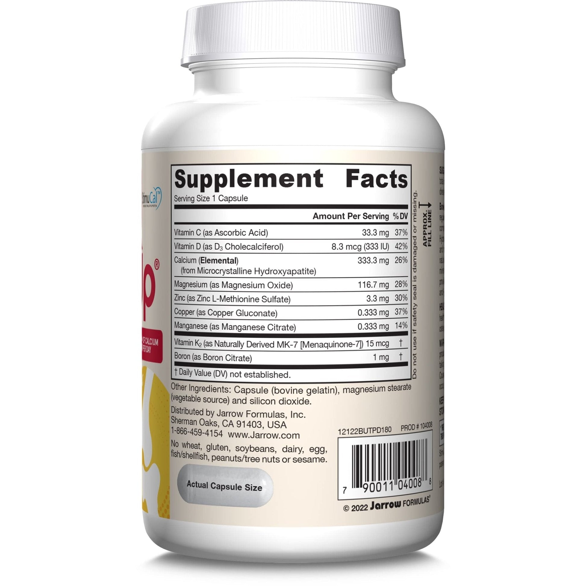 Jarrow Formulas BoneUp Three Per Day for Bone Density and Skeletal Nutrition, Includes Vitamin D3, K2 (as MK-7) and Calcium - Maple Wellness Supplements