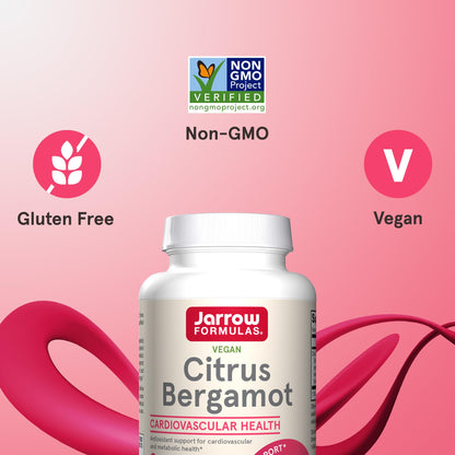 Jarrow Formulas Citrus Bergamot Supplement 500 mg - 120 Servings (Veggie Caps) - Antioxidant Support for Cardiovascular & Metabolic Health - Dietary Supplement - Maple Wellness Supplements