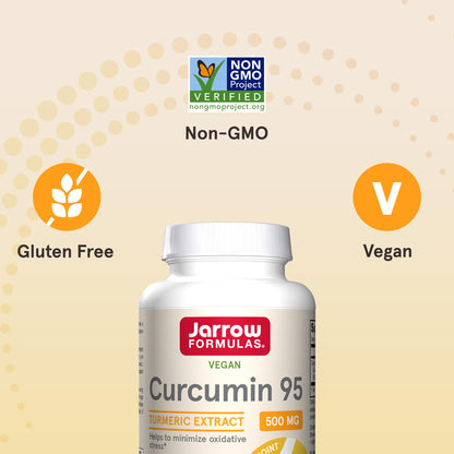 Jarrow Formulas Curcumin 95 Supplement - Turmeric Extract Supplement, 500 mg for Antioxidant & Joint Support, 120 Capsules - Maple Wellness Supplements