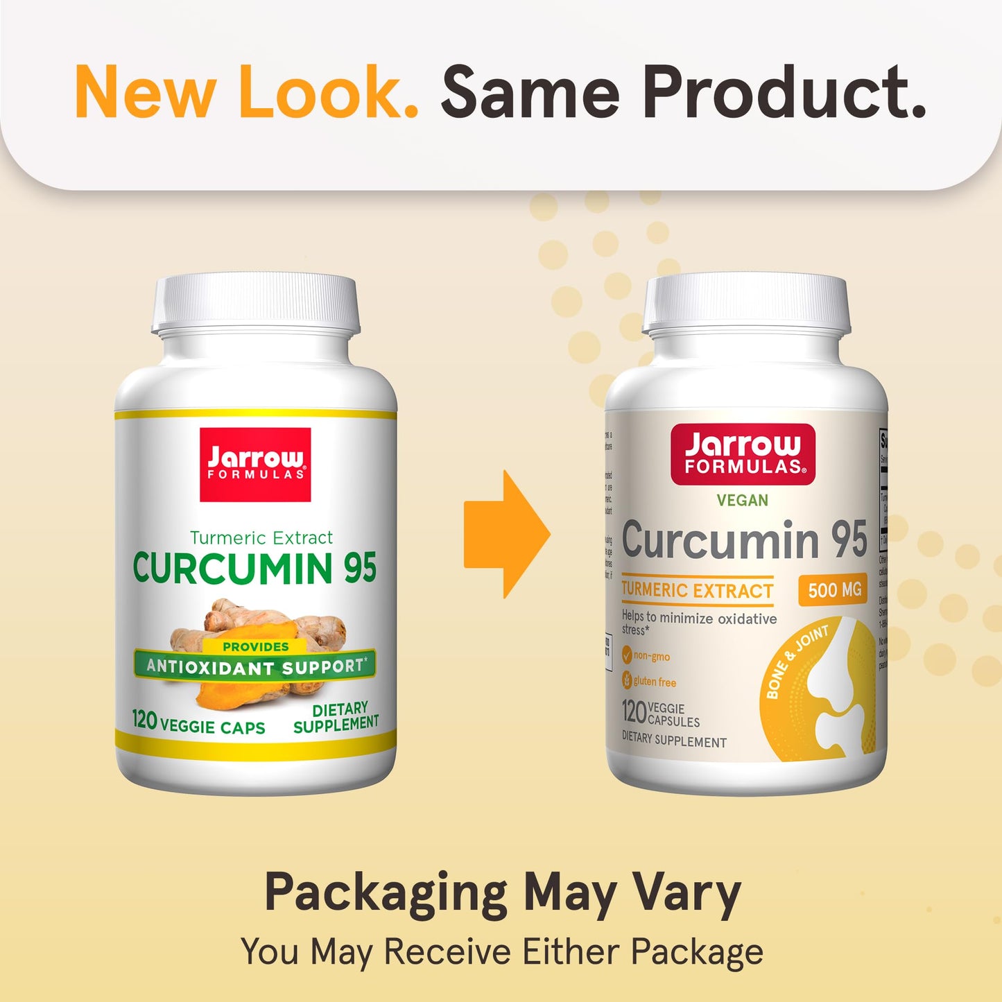 Jarrow Formulas Curcumin 95 Supplement - Turmeric Extract Supplement, 500 mg for Antioxidant & Joint Support, 120 Capsules - Maple Wellness Supplements