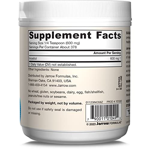 Jarrow Formulas Inositol 600 mg, Dietary Supplement for Cellular Health Support, 8 oz - Maple Wellness Supplements