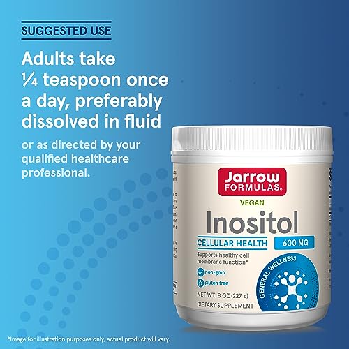 Jarrow Formulas Inositol 600 mg, Dietary Supplement for Cellular Health Support, 8 oz - Maple Wellness Supplements