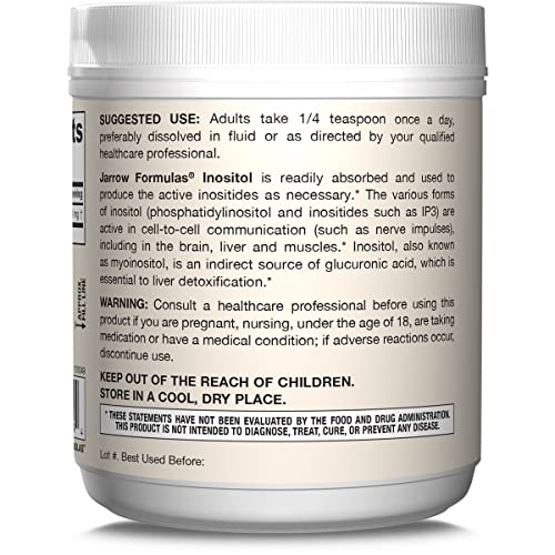 Jarrow Formulas Inositol 600 mg, Dietary Supplement for Cellular Health Support, 8 oz - Maple Wellness Supplements