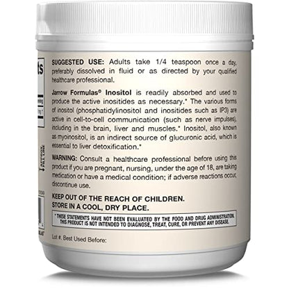 Jarrow Formulas Inositol 600 mg, Dietary Supplement for Cellular Health Support, 8 oz - Maple Wellness Supplements