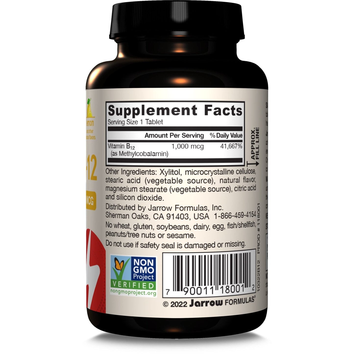 Jarrow Formulas Methyl Vitamin B-12 1000 mcg, 100 Chewable Tablets, Lemon Flavored- Bioactive B12 Vitamin - Supports Cellular Energy Production - Maple Wellness Supplements