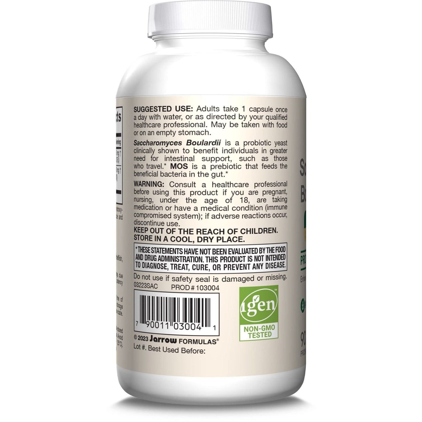 Jarrow Formulas Saccharomyces Boulardii + MOS Probiotics for Digestive Health and Intestinal Tract Support - 5 Billion CFU Per Serving - 90 Delayed Release Caps - Maple Wellness Supplements