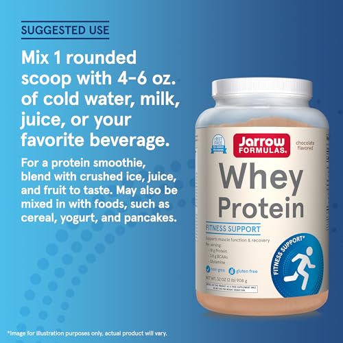 Jarrow Formulas Whey Protein With 18 g of Protein, 3.8 g of BCAAs, & Glutamine, Dietary - Maple Wellness Supplements