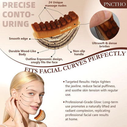 JBSZTH 2-Pack Lymphatic Contour Face Brush, Lymphatic Drainage & Contour Face Massage Brush Set for Gua Sha, Puffiness Reduction, Glowing Skin, Gentle Daily Facial and Body Massage Tool - Maple Wellness Supplements