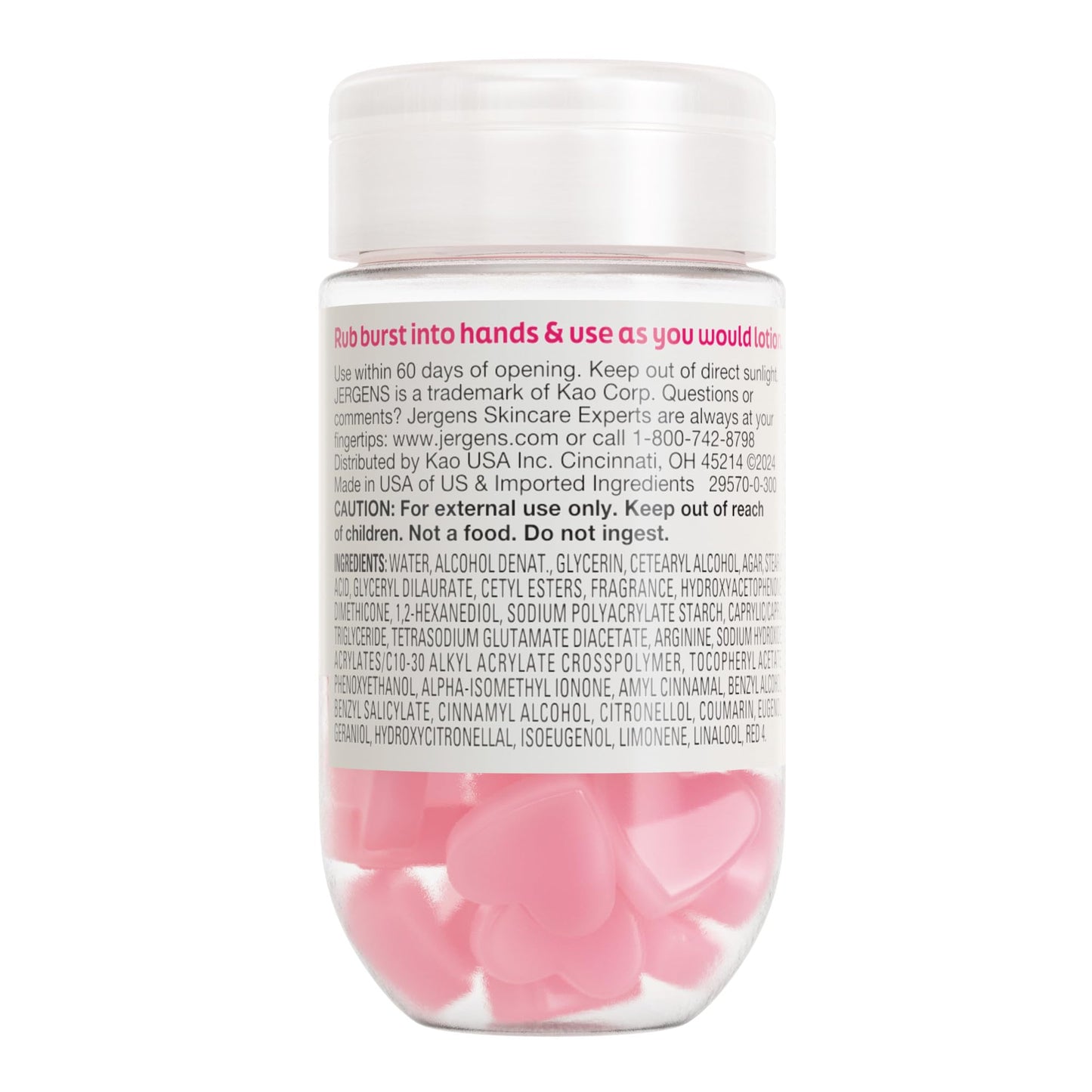 Jergens Cherry Almond Lotion Bursts, Squishy Heart-Shaped Moisturizer Bursts, Lotion Gifts for Teens, 38 Ct - Maple Wellness Supplements