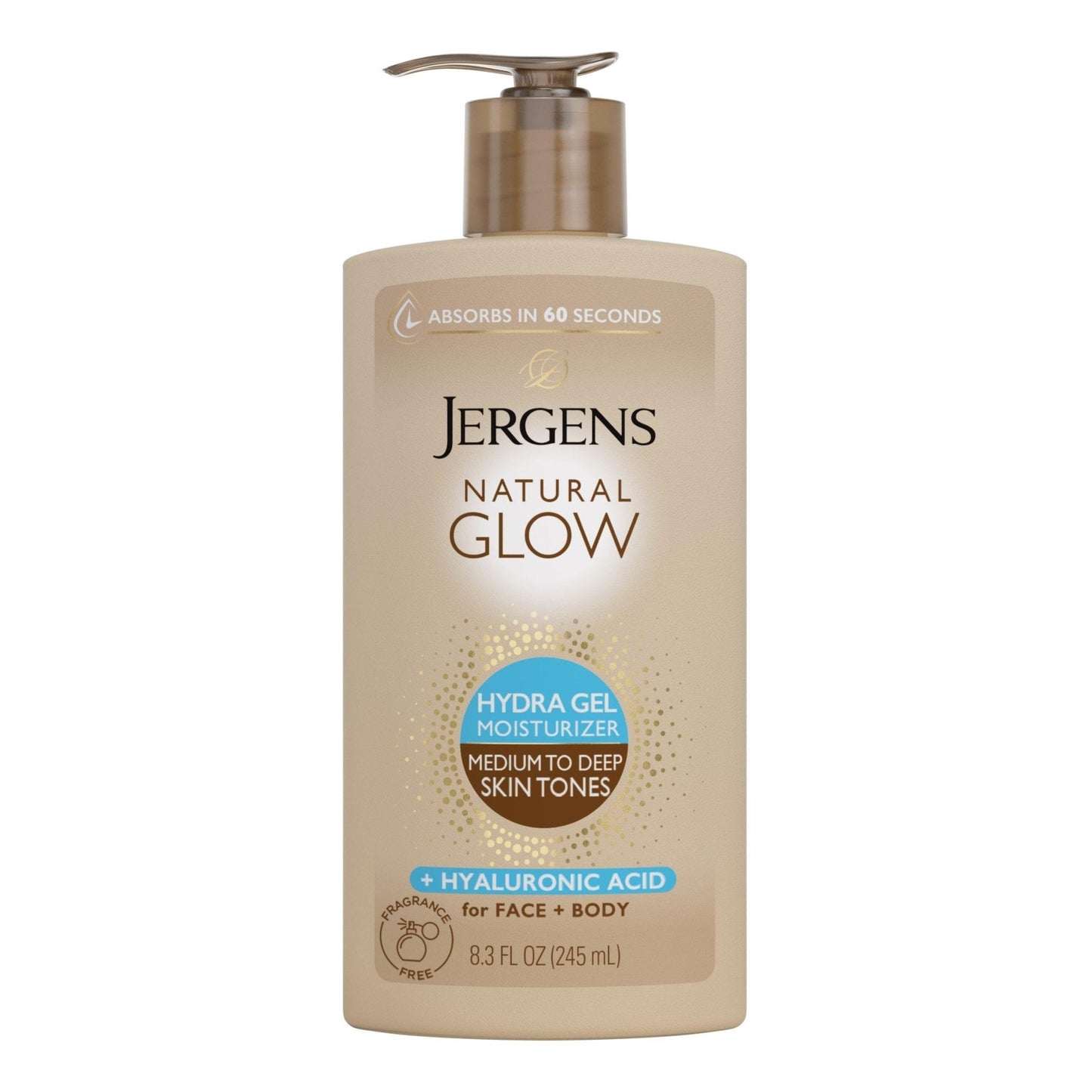 Jergens Natural Glow Hydra Gel Moisturizer, Hyaluronic Acid Tanning Lotion, Hydrating Tanning Gel, Fragrance-Free Self Tanner - Maple Wellness Supplements