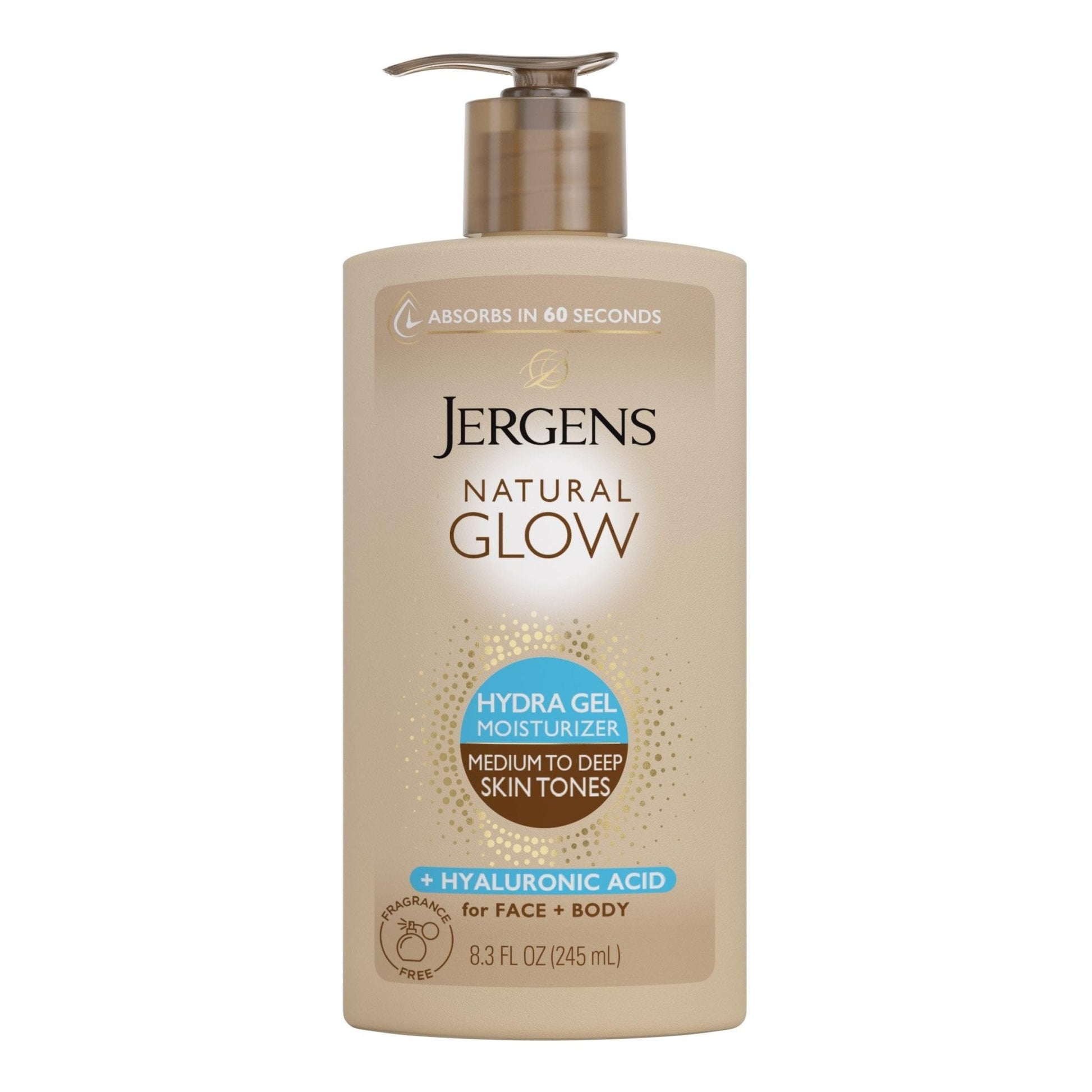Jergens Natural Glow Hydra Gel Moisturizer, Hyaluronic Acid Tanning Lotion, Hydrating Tanning Gel, Fragrance-Free Self Tanner - Maple Wellness Supplements