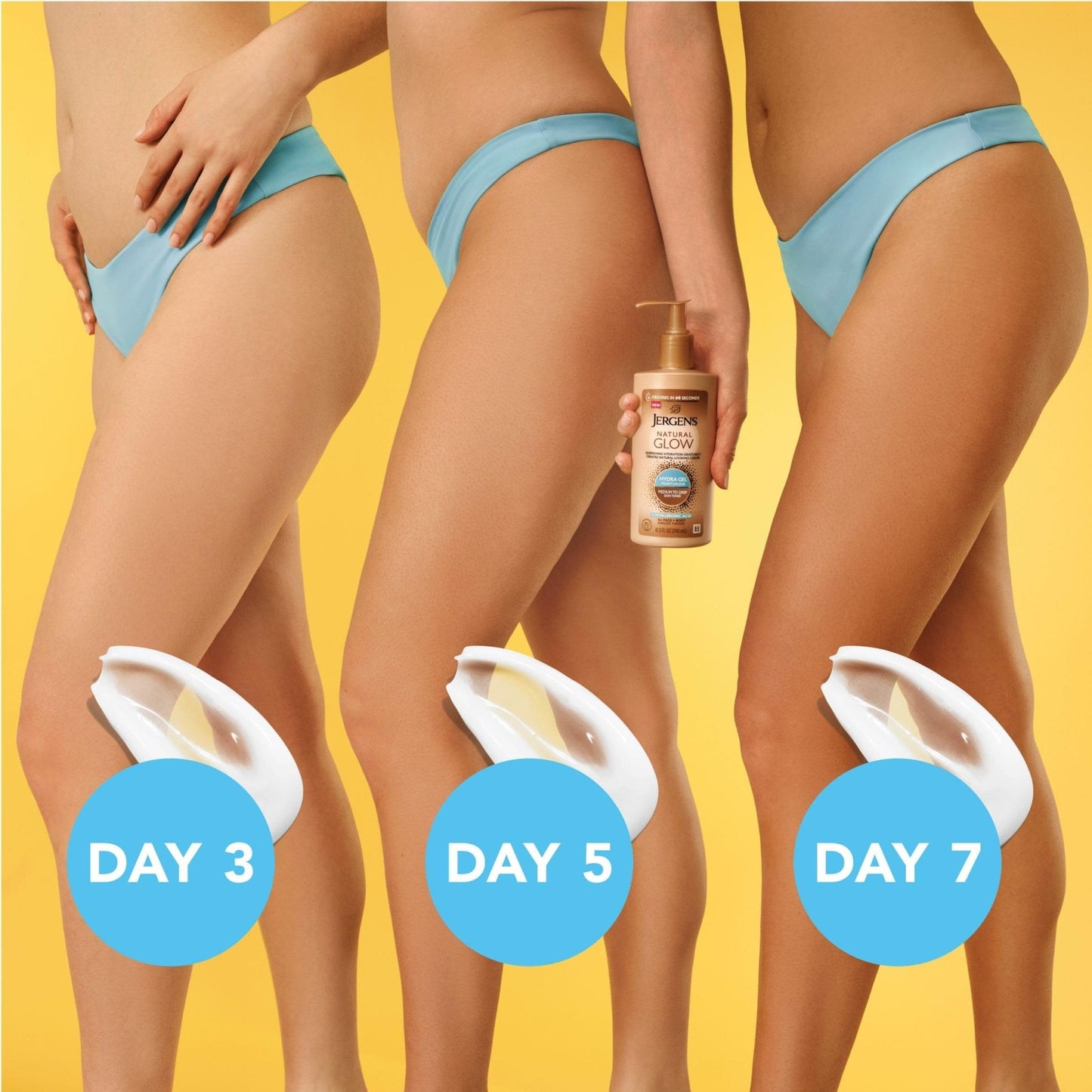 Jergens Natural Glow Hydra Gel Moisturizer, Hyaluronic Acid Tanning Lotion, Hydrating Tanning Gel, Fragrance-Free Self Tanner - Maple Wellness Supplements