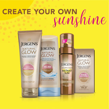 Jergens Natural Glow In Shower Lotion, Self Tanner for Medium to Deep Skin Tone, Sunless Tanning Wet Skin Lotion for Gradual - Maple Wellness Supplements