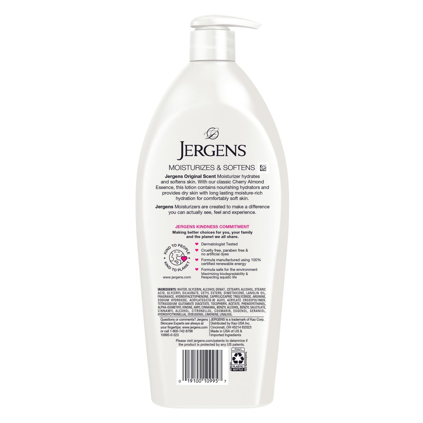 Jergens Original Scent Dry Skin Body Lotion, Hand and Body Moisturizer, Cherry Almond Essence - Maple Wellness Supplements