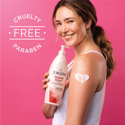 Jergens Original Scent Dry Skin Body Lotion, Hand and Body Moisturizer, Cherry Almond Essence - Maple Wellness Supplements