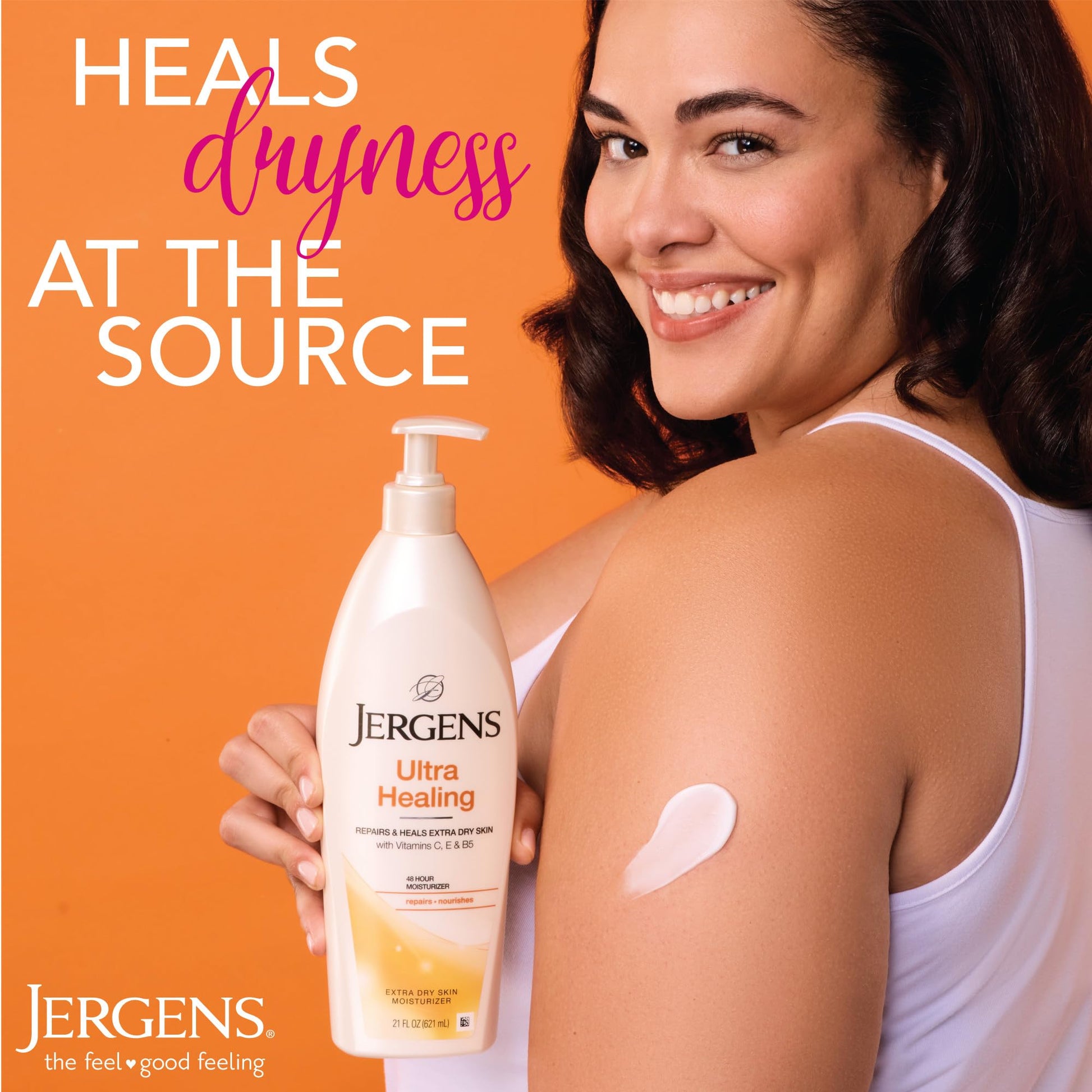 Jergens Ultra Healing Dry Skin Lotion, Hand and Body Moisturizer for Quick Absorption into Extra Dry Skin with Hydralucence Blend - Maple Wellness Supplements
