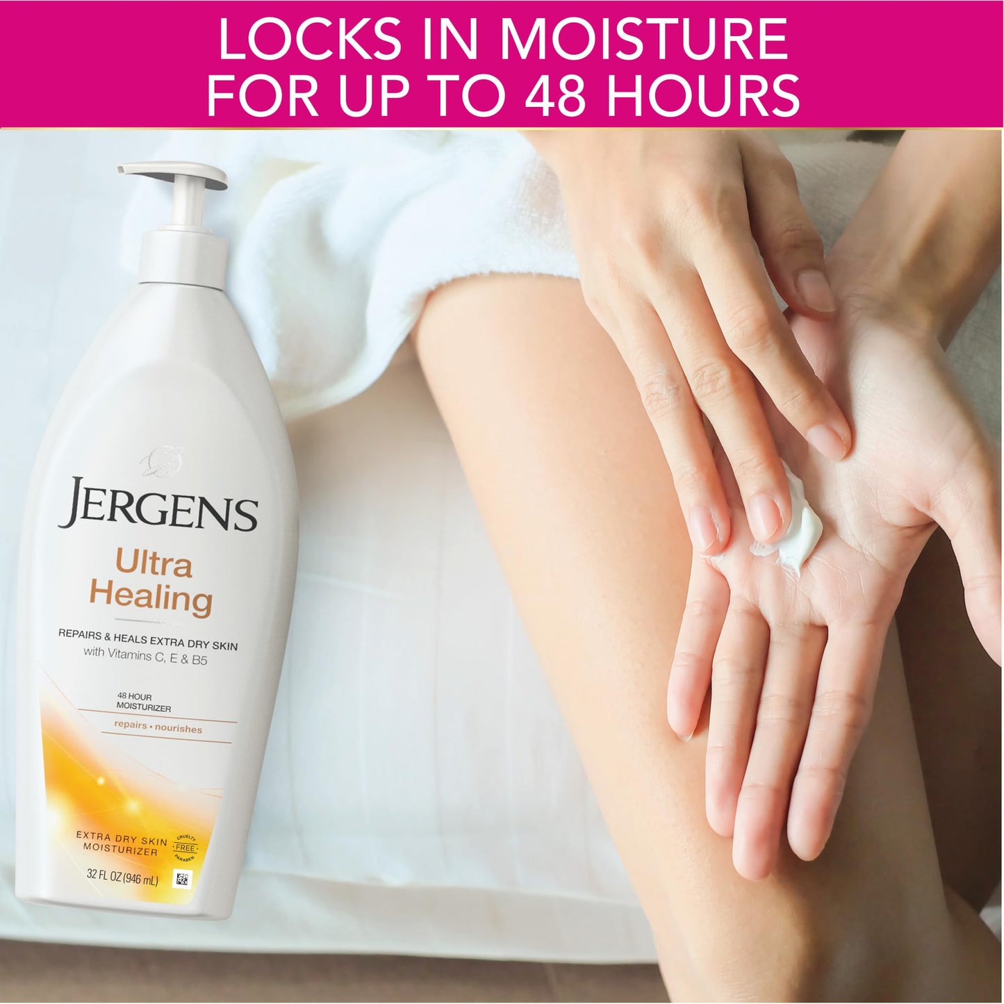 Jergens Ultra Healing Dry Skin Lotion, Hand and Body Moisturizer for Quick Absorption into Extra Dry Skin with Hydralucence Blend - Maple Wellness Supplements