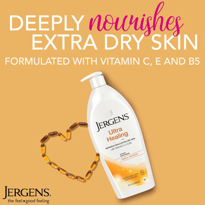 Jergens Ultra Healing Dry Skin Lotion, Hand and Body Moisturizer for Quick Absorption into Extra Dry Skin with Hydralucence Blend - Maple Wellness Supplements