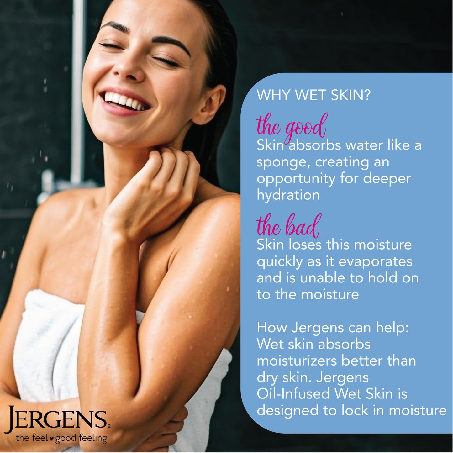Jergens Wet Skin Body Lotion with Coconut Oil, In Shower Lotion for Dry Skin, Fast-Absorbing, Non-Sticky, Dermatologist Tested, 10 Ounce - Maple Wellness Supplements