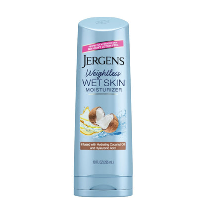 Jergens Wet Skin Body Lotion with Coconut Oil, In Shower Lotion for Dry Skin, Fast-Absorbing, Non-Sticky, Dermatologist Tested, 10 Ounce - Maple Wellness Supplements